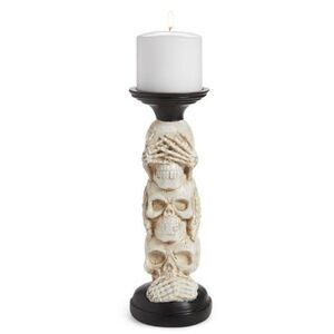 HOLIDAY LANE Halloween Skull Candle Holder